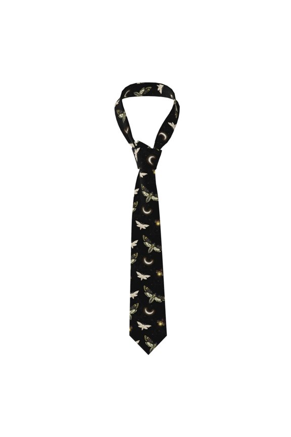 Death Head Hawk Moth Fireflies Men's Formal Necktie Business Suit Accessory Ties for Weddings Banquets Office Gift