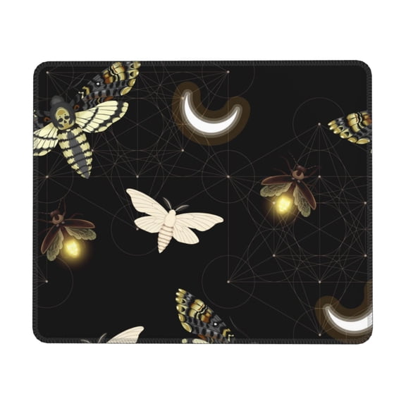 Death Head Hawk Moth Fireflies Mouse Pad Non-Slip Rubber Gaming Mousepad Rectangle for Computers Laptop 7 x 8.6 in