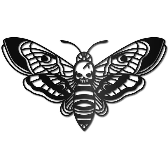 Death Head Moth Metal Wall Decor Black Metal Wall Art Hanging Ornament Iron Moth Wall Decoration Sculpture Butterfly Gothic Wall Decor