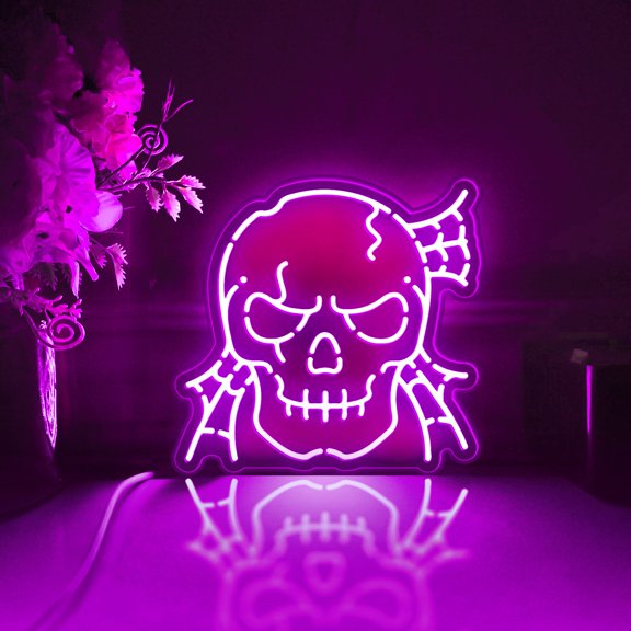 Death Led Light Box, Dimmable Neon-Like Light Signs USB Power for Wall Decor Bedroom Decoration, RGB Light (WxH) 6"x6"