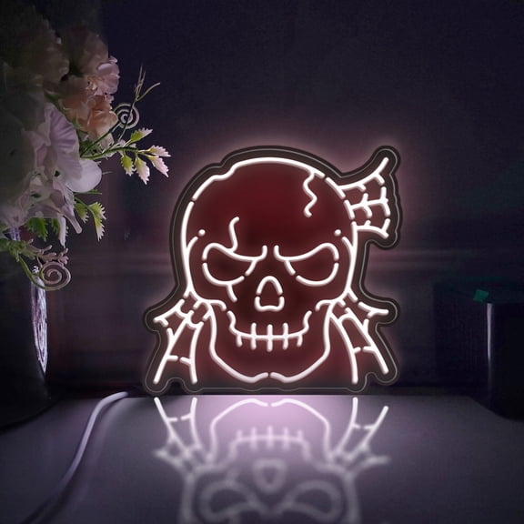 Death Led Light Box, Dimmable Neon-Like Light Signs USB Power for Wall Decor Bedroom Decoration, Static Light (WxH) 16"x15"