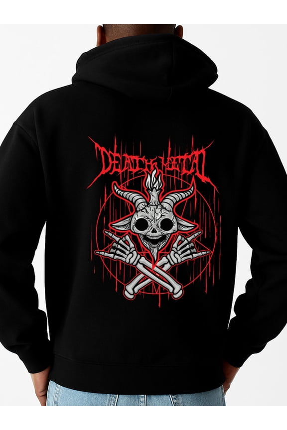 Death Metal Hoodie hoodies fire skeleton for men sweater hoodie black Casual Outdoor Jogging & Fitness Training Pullover, Regular Fit, Hooded Design, Comfortable Pullover spring idk idk