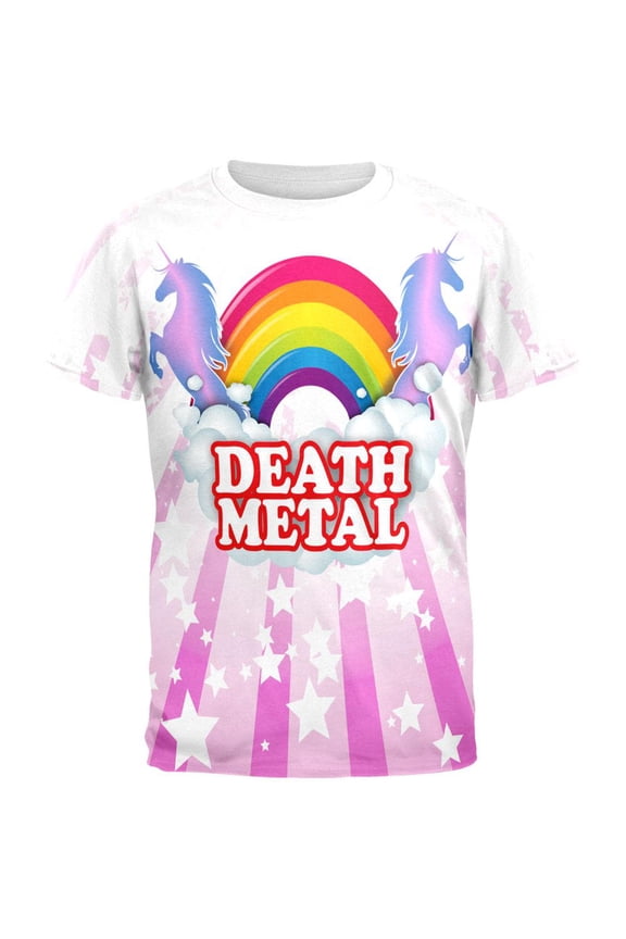 Death Metal Rainbow All Over Adult T-Shirt - 2X-Large
