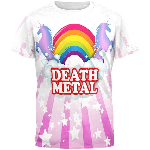 Death Metal Rainbow All Over Adult T-Shirt - Large