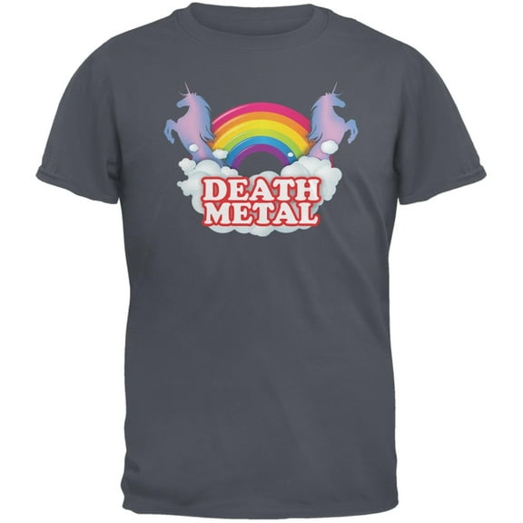 Death Metal Rainbow Charcoal Grey Adult T-Shirt - Large