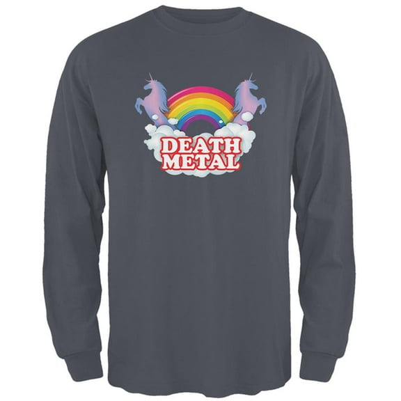 Death Metal Rainbow Mens Long Sleeve T Shirt Charcoal 2XL
