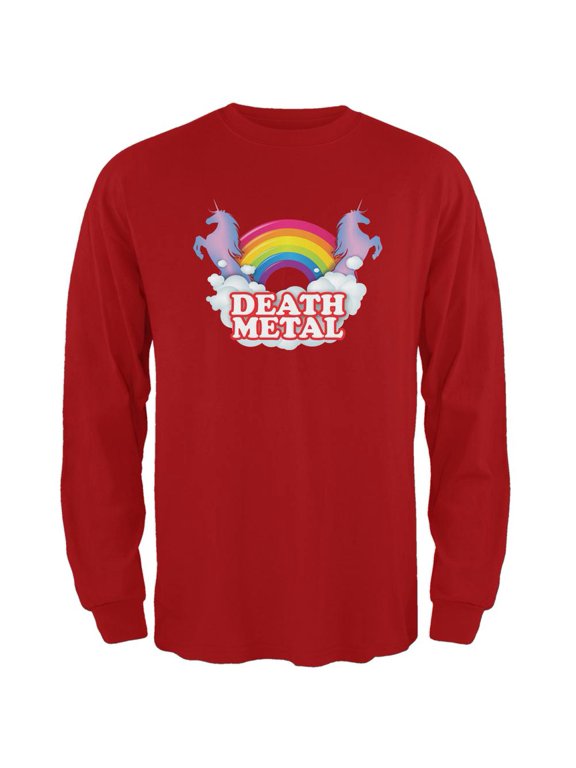 Death Metal Rainbow Red Adult Long Sleeve T-Shirt - Large