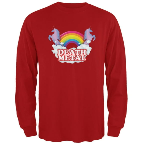 Death Metal Rainbow Red Adult Long Sleeve T-Shirt - X-Large