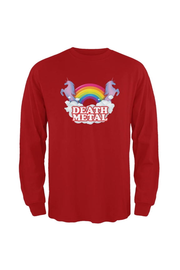 Death Metal Rainbow Red Adult Long Sleeve T-Shirt - X-Large