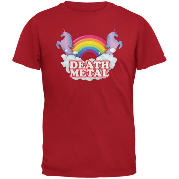 Death Metal Rainbow Red Adult T-Shirt - X-Large