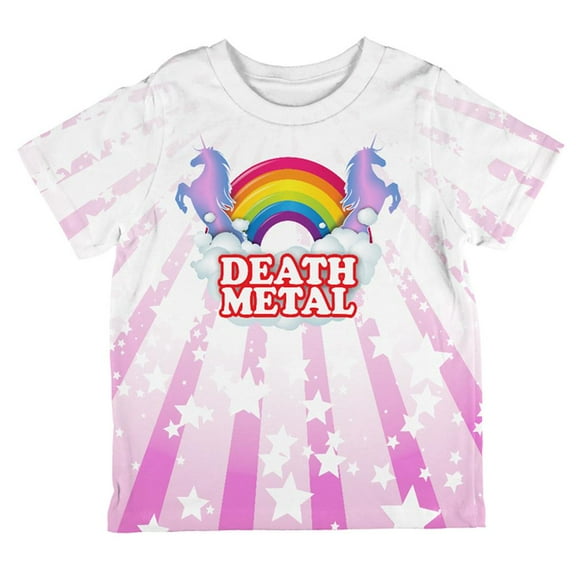 Death Metal Rainbow Unicorns All Over Toddler T Shirt Multi 2T