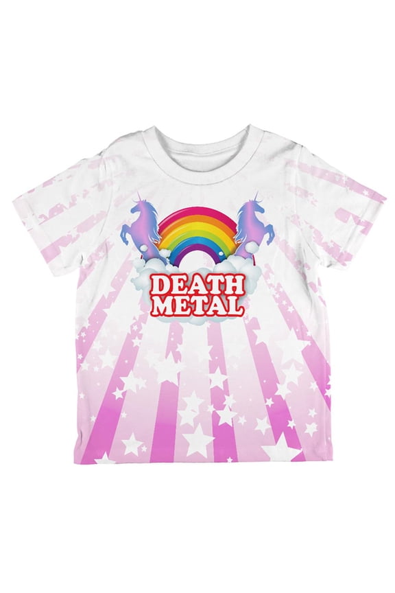 Death Metal Rainbow Unicorns All Over Toddler T Shirt Multi 4T