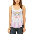 thumbnail image 1 of Death Metal Rainbow Unicorns Juniors Flowy Side Slit Tank Top Multi SM, 1 of 2