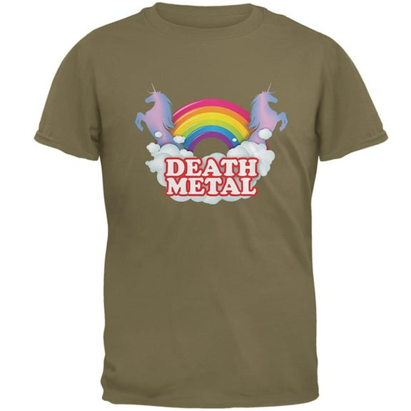 Death Metal Rainbow Unicorns Mens T Shirt Prairie Dust MD