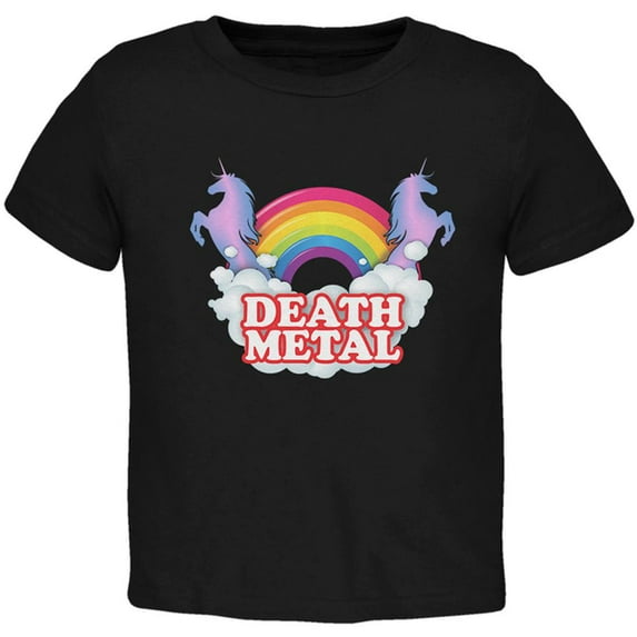 Death Metal Rainbow Unicorns Toddler T Shirt Black Toddler Size 5/6