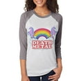 thumbnail image 1 of Death Metal Rainbow Unicorns Unisex Raglan T Shirt, 1 of 1