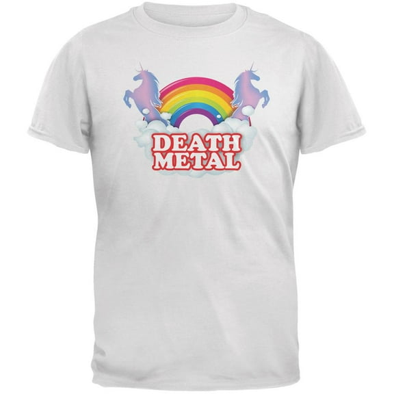 Death Metal Rainbow White Adult T-Shirt - 2X-Large
