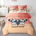 thumbnail image 1 of Death Moth Bedding Twin 7 Pcs Halloween Decor Gothic Style Bed in a Bag Sugar Skull Print Bedding Set with Comforter Halloween Themed Bed Set Happy Halloween Sheet Set, 1 of 5