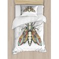thumbnail image 1 of Death Moth Duvet Cover Set Twin Size, Ornamental Wings Butterfly with Flower Petals and Blooms Gothic Mystic Image, Decorative 2 Piece Bedding Set with 1 Pillow Sham, Multicolor, by Ambesonne, 1 of 3