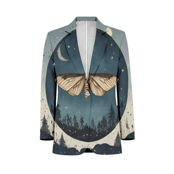 Death Moth Moon Men Blazers Slim Clothing Summer Jacket Man Oversize Daily Suits Tops