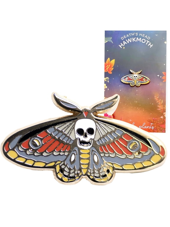 Death Moth Pin - Gothic Death's-Head Hawkmoth Accessory for Dark Aesthetic, Creepy Cute Nature-Inspired Bug Pin, Perfect for Gothic Fashion & Collectible Insect Lovers