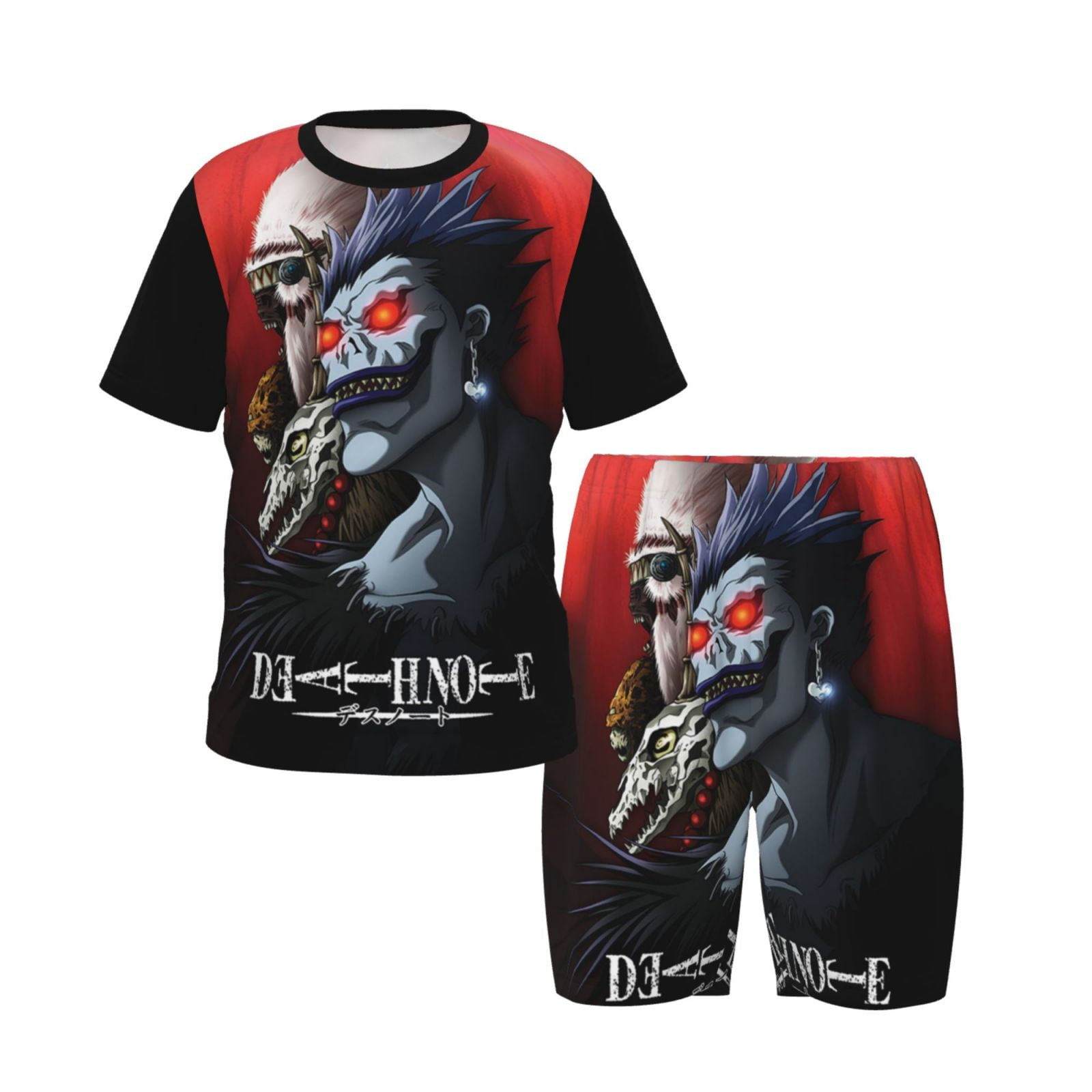 Death N0-te Pajamas Set Summer Cartoon Printed Short Set Sleepwear ...