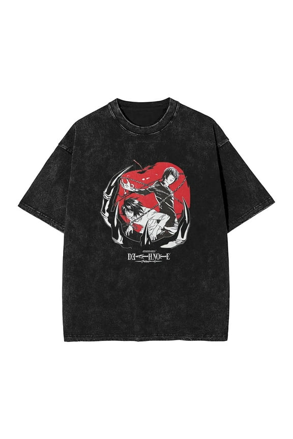 Death Note (3) Men's Cotton Summer T-Shirts Vintage Tee Loose Fit Short Sleeve Casual Tshirts for Men Women S