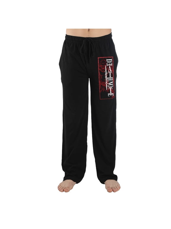 Death Note Anime Cartoon Mens Black Sleep Wear Sleep Pajama Pants-XL