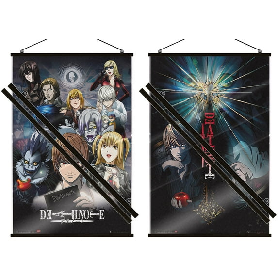 Death Note - Anime TV Show Poster Set (Character Montage & Light vs. L) (Size: 24" x 36" each) (Laminated Posters & Black Hangers)