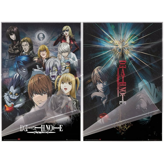 Death Note - Anime TV Show Poster Set (Character Montage & Light vs. L) (Size: 24" x 36" each) (Laminated Posters)