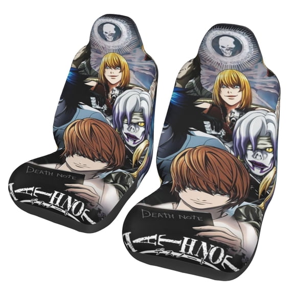Death Note Car Seat Covers 2 Pcs Seat Protector Cover Universal Front Vehicle Seat Protector For Auto Truck Van Suv Sedan Vehicle