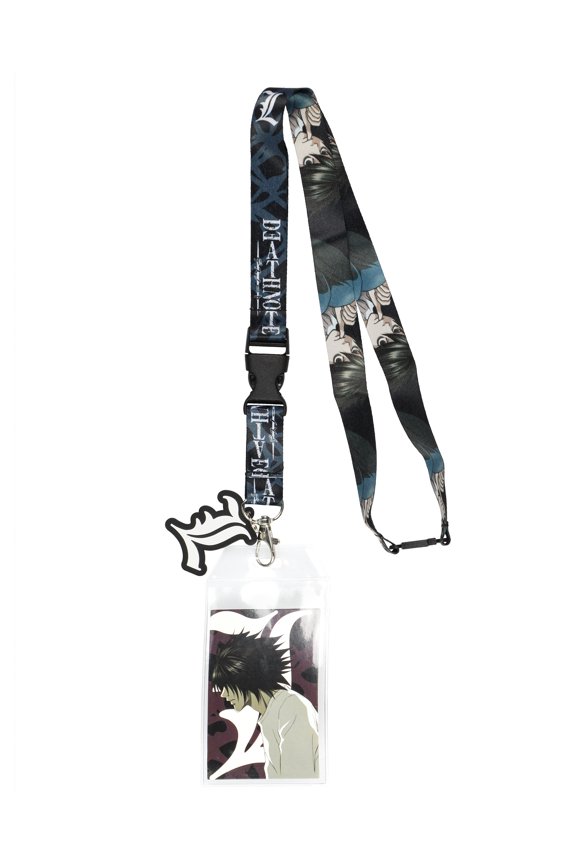Death Note Detective L Anime Lanyard ID Badge Holder With 2' Rubber Charm