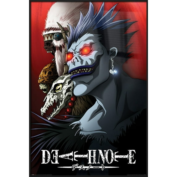Death Note - Framed Manga/Anime TV Show Poster Poster (Shinigami) (Size: 24" X 36") (Black Aluminum Frame)