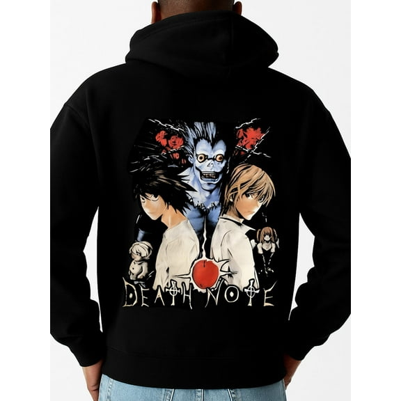 Death Note Hoodie sweatshirt men's polyester black Breathable stretch fabric, crew neck long sleeve sweatshirt suitable for autumn outdoor sports and casual wear pullovers dames Retro Unisex Shirt S