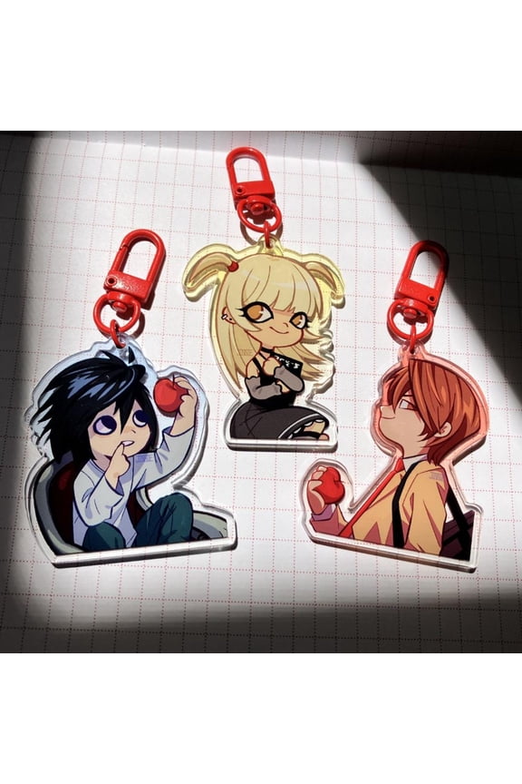 Death Note Keychain Set | L Ryuzaki | Light Yagami | Misa Amane | Anime keychain Gift | Manga Fan Accessory | Gift for Anime Lovers (1 keychain)
