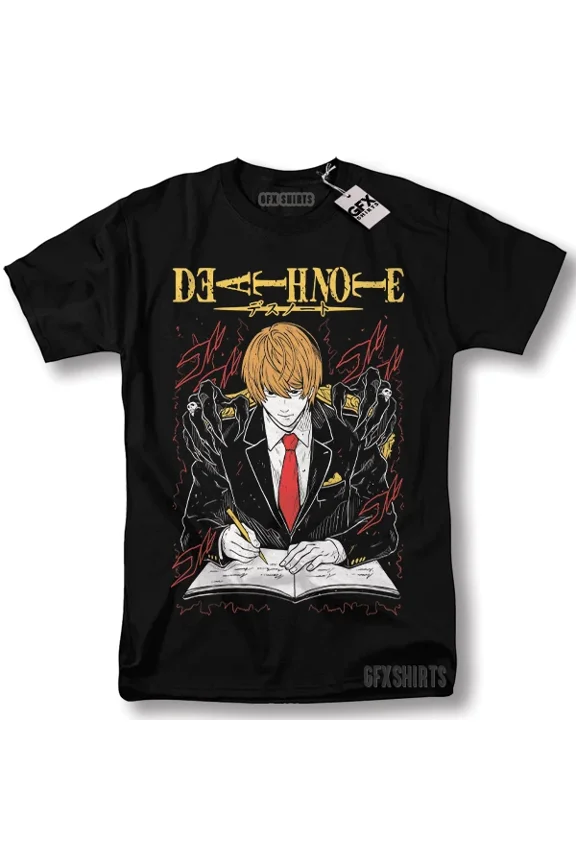 Death Note Kira Ryuk Shirt Anime Manga Strip Horror Cosplay Graphic T-Shirt