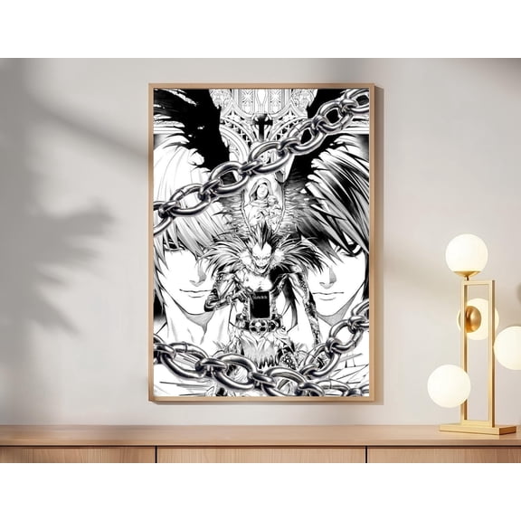 Death Note L And Light, Ryuk Gothic Manga Art Poster Unframed Size 24''x36'' GooGate