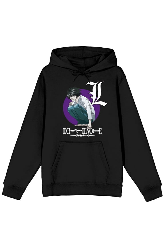 Death Note L Symbol Hooded Sweatshirt For Adult Anime Fans-3XL