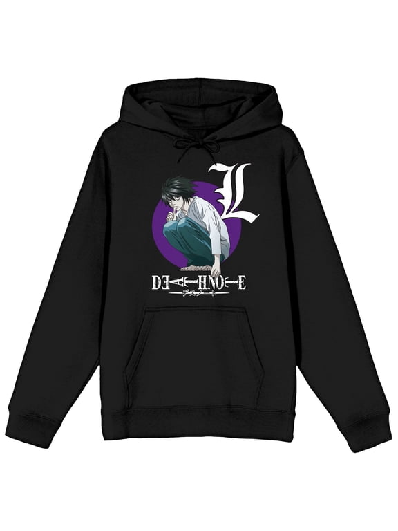 Death Note L Symbol Hooded Sweatshirt For Adult Anime Fans-XXL