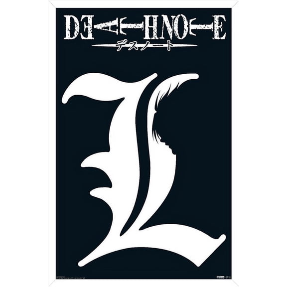 Death Note - L Symbol Wall Poster, 22.375" x 34", Framed
