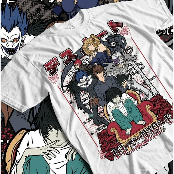 Death Note L T-Shirt Kira Ryuk Manga Strip Horror Anime Gift Tee Shirt, Unisex