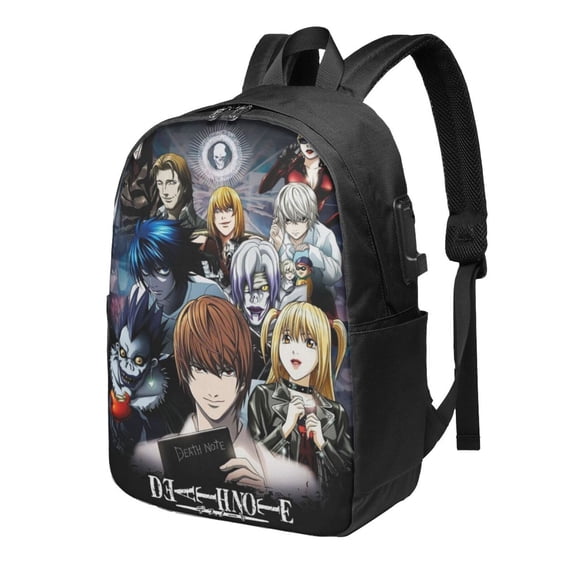 Death Note Laptop Backpack With Usb Charging Port 17 Inch Daypack Travel College School Computer Bag Bookbag
