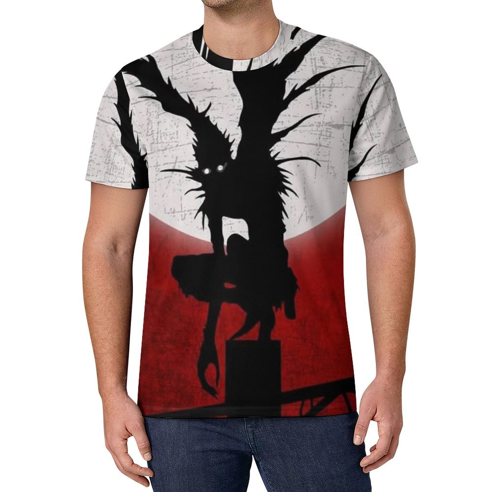 Death Note Men's Cooling Ice Silk Shirts Crewneck Basic Short Sleeve ...