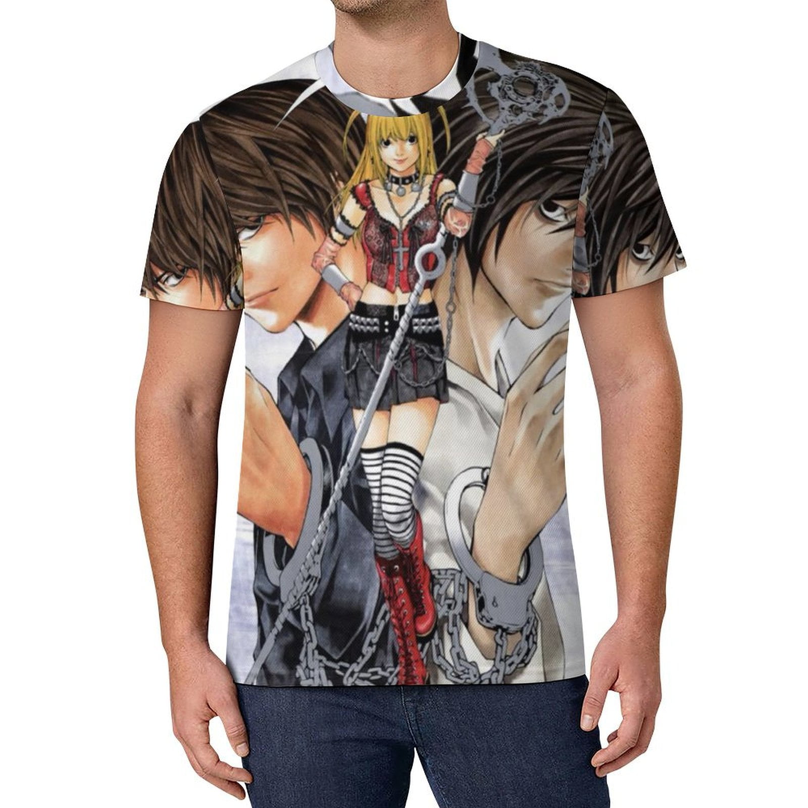 Death Note Men's Cooling Ice Silk Shirts Crewneck Basic Short Sleeve ...