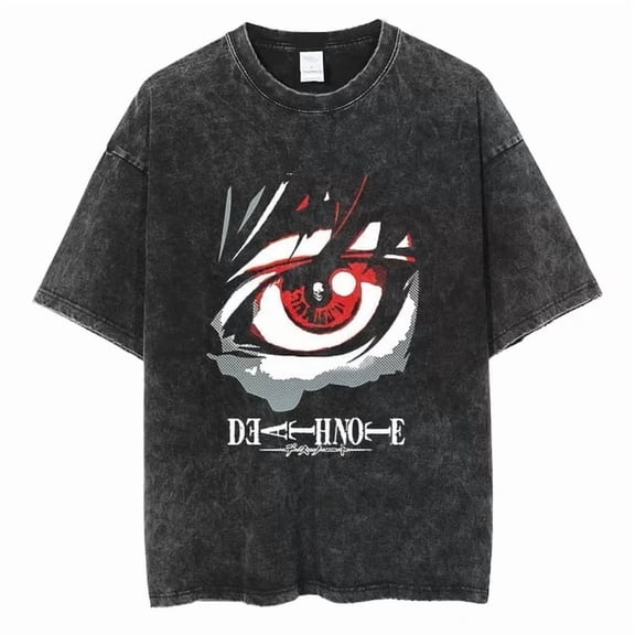 Death Note Men's Cotton Summer T-Shirts Vintage Tee Loose Fit Short Sleeve Casual Tshirts for Men Women 2XL