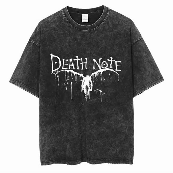Death Note Men's Cotton Summer T-Shirts Vintage Tee Loose Fit Short Sleeve Casual Tshirts for Men Women S