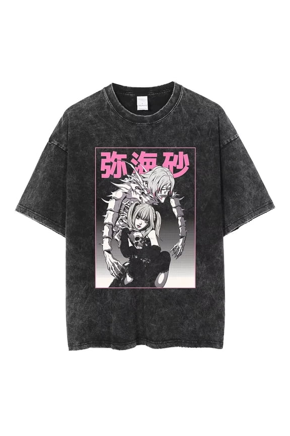 Death Note Men's Cotton Summer T-Shirts Vintage Tee Loose Fit Short Sleeve Casual Tshirts for Men Women XL