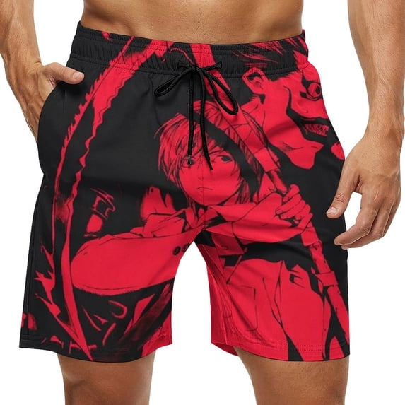 Death Note Mens Board Shorts Quick Dry Swim Trunk Lightweight Soft Swimsuit Bathing Suit for Boys XL