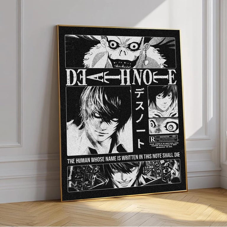 Death Note Poster, Ryuk Light Yagami Anime Poster, Dark Anime Wall