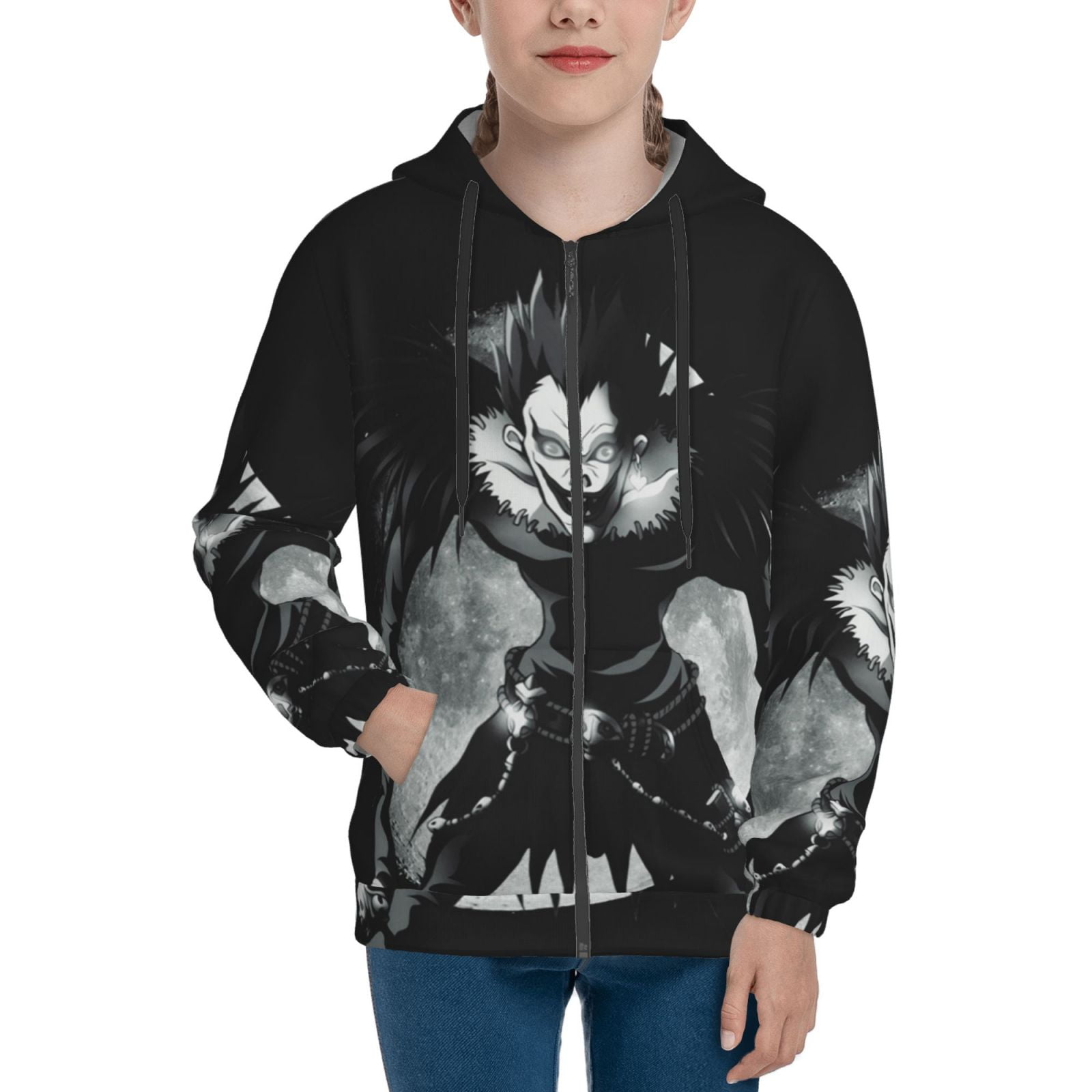 Death Note Ryuk Hoodie Jacket For Boys Girls Teen Youth Kids Hooded Zipper Sweatshirt With Pocket X Large Walmart